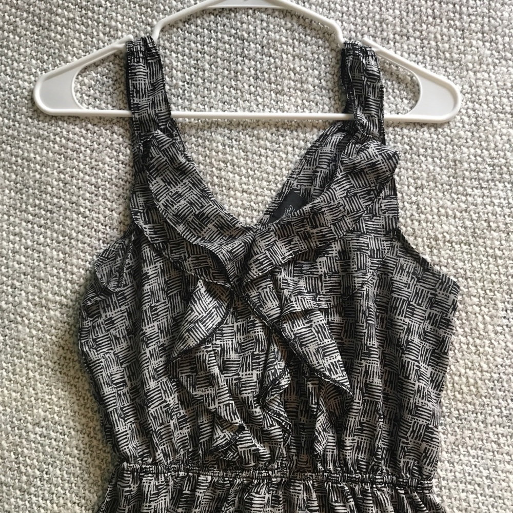 Mossimo Grey/Black Summer Ruffled Dress